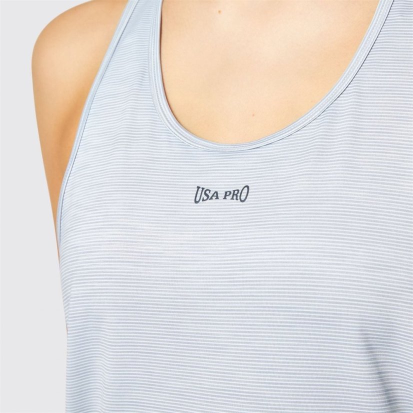 USA Pro Classic Racer Back Sports Tank Womens Grey Marl