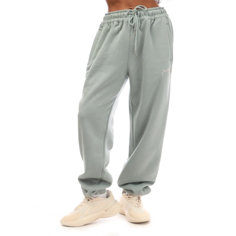 Hype Unisex Adults Oversized Closed Hem Fleece Joggers Moss