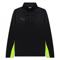 Puma Finesse Performance Quarter Zip Drill Top Junior Black/Yellow