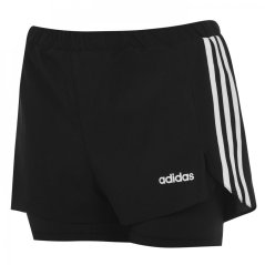 adidas 2-in-1 Shorts Womens Black/White