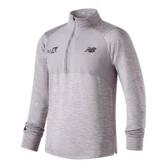 New Balance Men's Heat Grid Long-Sleeve Performance Running Top Grey/Black
