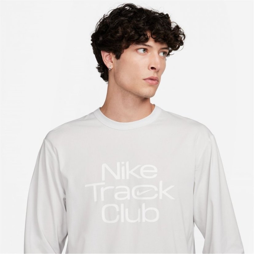 Nike Hyverse Track Club Men's Dri-FIT Long-Sleeve Running Top Grey