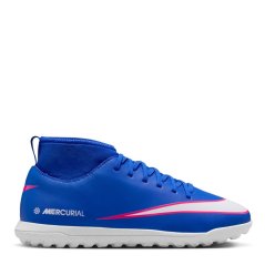 Nike Mercurial Superfly 10 Club Juniors Astro Turf Football Boots Blue/Wht/Pink