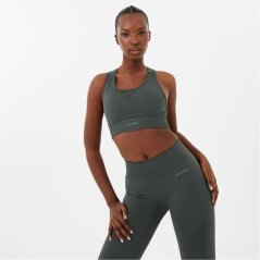 USA Pro Seamless Crop Sports Bra Khaki