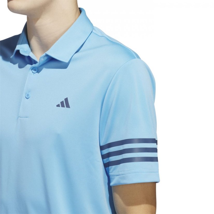 adidas 3 Stripe pánske polo tričko Semi Blue Burst - Veľkosť: M