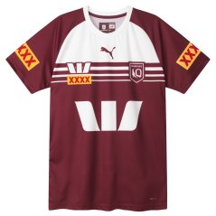 Puma Queensland Maroons Training T-Shirt 2024 Adults Burgundy