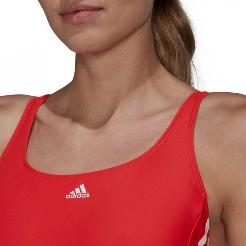 adidas Classic 3-Stripes Swimsuit Womens Bright Red/Wht