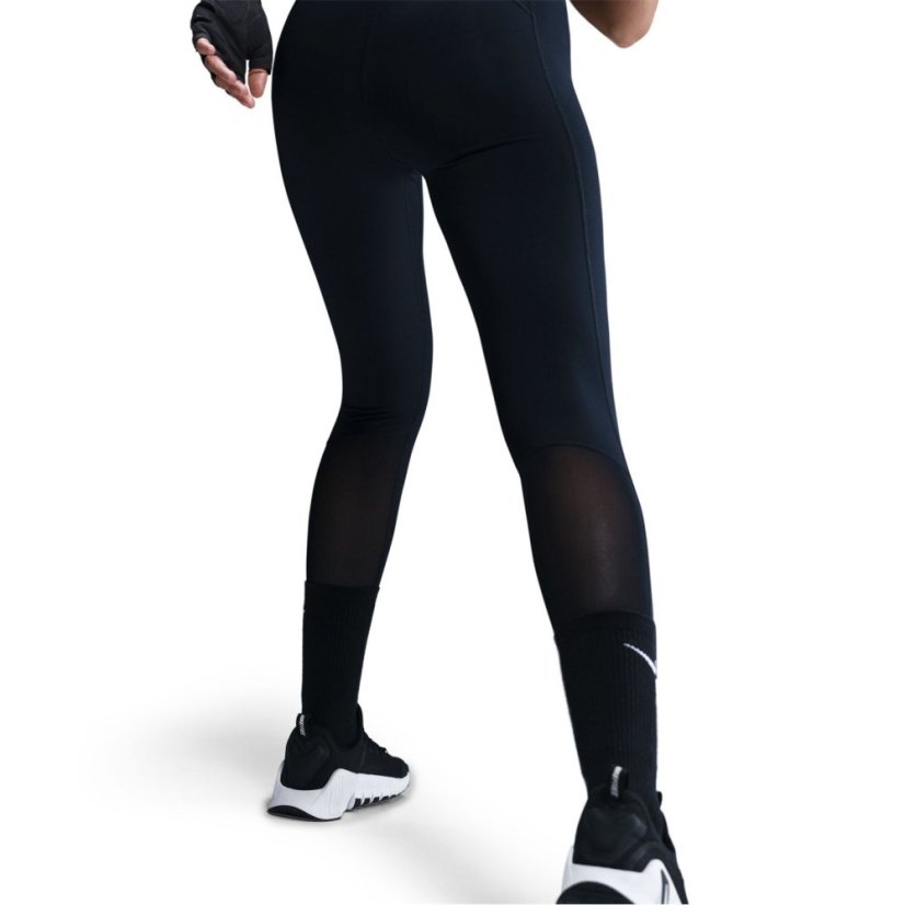 Nike Pro Women's Mid-Rise Mesh-Panelled Leggings Black/Pink
