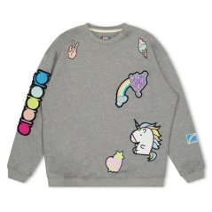 Diadora Unisex Kids' Unicorn Sweat Crew Sweatshirt Melange Grey