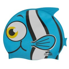 Slazenger Vibrant Fish Print Kids Swim Cap Blue Fish