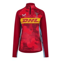 Castore Harlequins 1/4 Zip Midlayer 2024 2025 Womens Red/Caviar