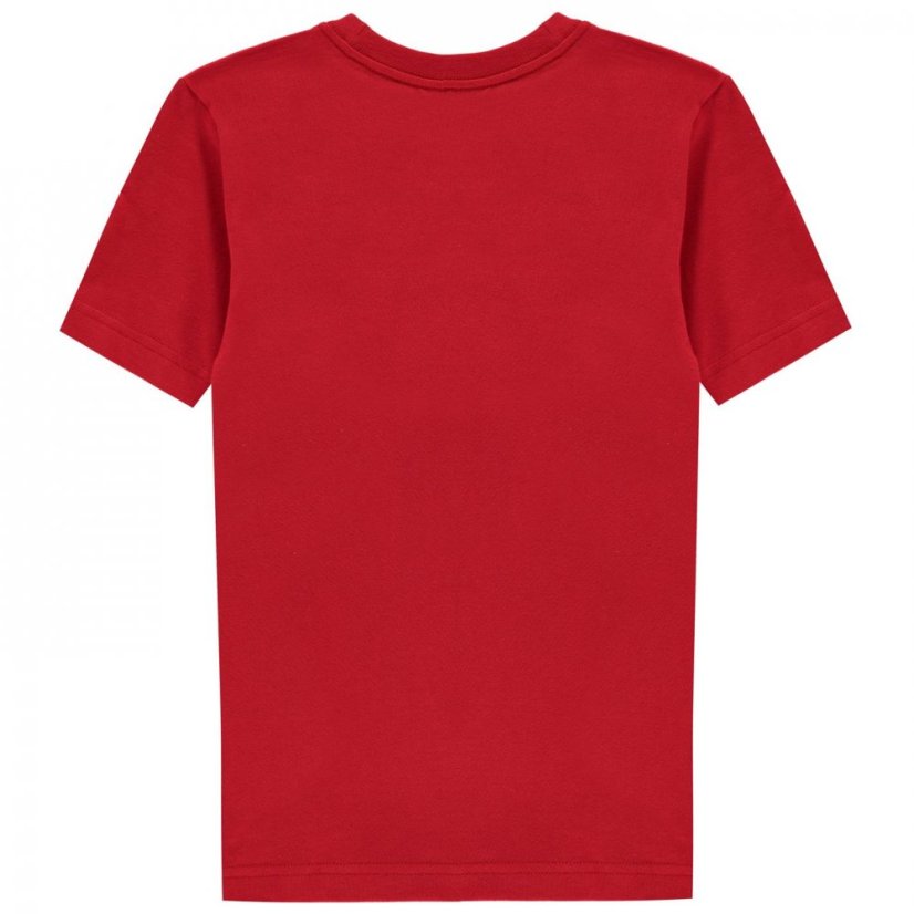 adidas Logo T Shirt Junior Red/LtGrey/Blk