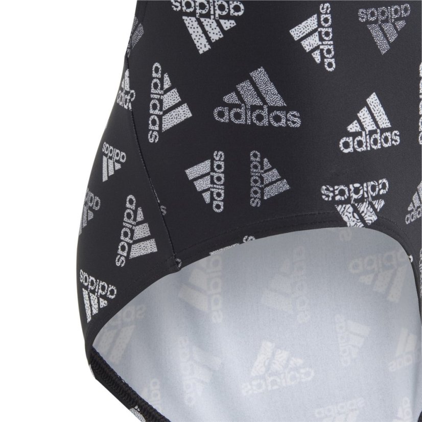 adidas Logo Swimsuit Juniors Black/White