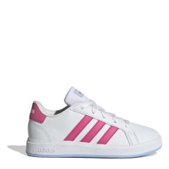adidas Girls Grand Court Trainers Ftwr Wht/Pink