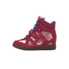 Skechers D Trouble Girls Trainers Hot Pink/Multi