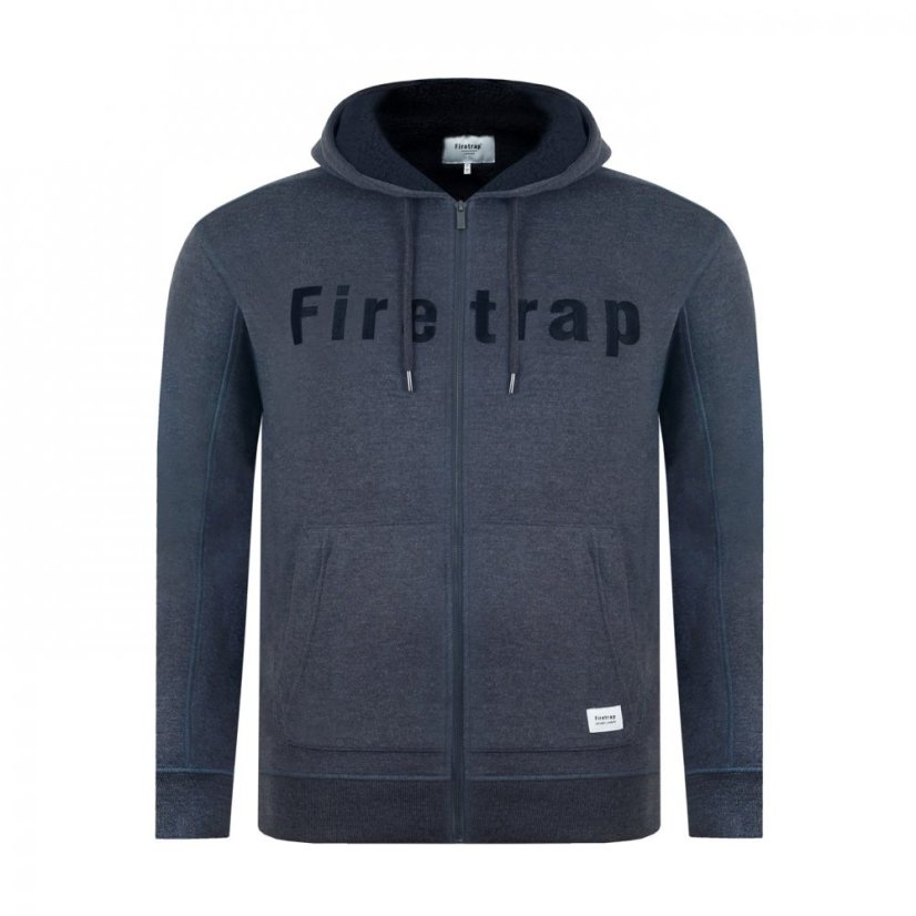 Firetrap Fleece Lined Zip Hoodie Mens Charcoal Marl