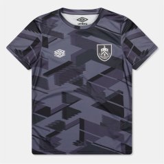 Umbro Burnley Warm Up Shirt Juniors Crbn/Grsll/Blk