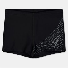 Speedo Kids' Medley Logo Swimming Trunks BLACK GREY