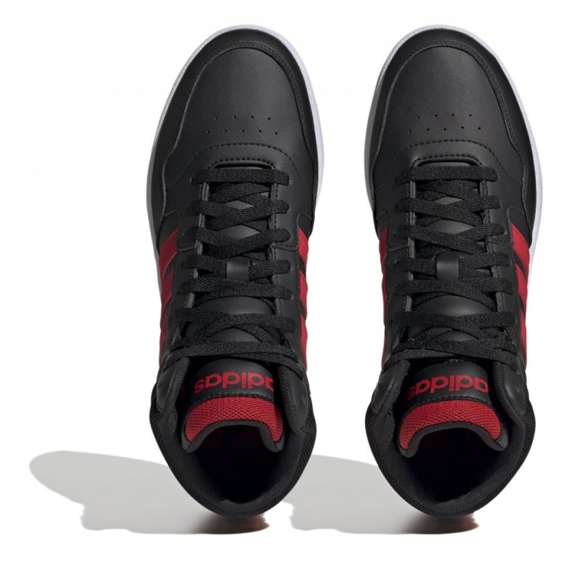 adidas Hoops 3.0 Mid Basketball Vintage Shoes Mens Core Blk/Scarl - Veľkosť: 8 (42)