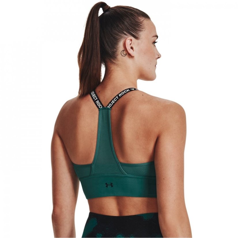 Under Armour Armour Pjt Rock Infty Mid Bra Medium Impact Sports Womens Coastal Teal