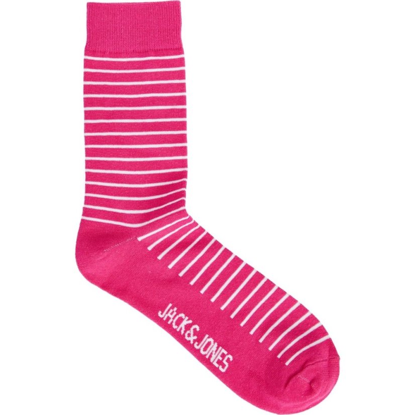 Jack and Jones Stripe Sock Mens Pink Yarrow