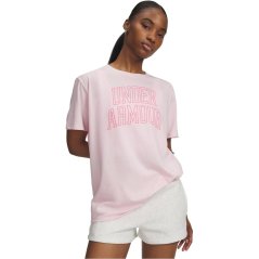 Under Armour Womens Rival Campus Oversized T-Shirt Prime Pink