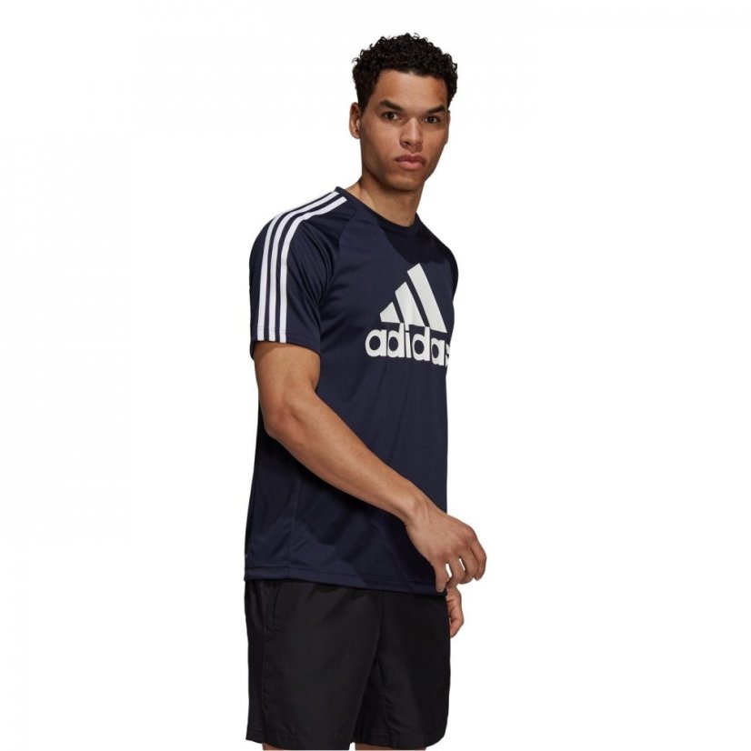 adidas Sereno Logo T Shirt Mens Navy/White