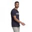 adidas Essentials Single Jersey Linear Embroidered Logo pánské tričko Navy Linear