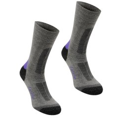 Karrimor 2 Pack Trekking Socks Womens Grey/Purple