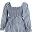 Miso Women's Check Milkmaid Dress Navy/White