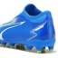 Puma Ultra Match Laceless Junior Firm Ground Football Boots Blue/White