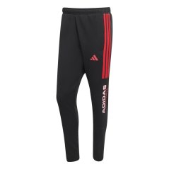 adidas Men's Closed Hem Fleece Joggers Black/Ruby Red