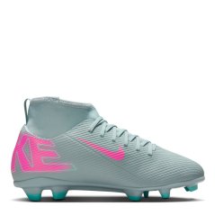 Nike Mercurial Superfly 10 Junior Firm Ground Football Boots Grey/Pink