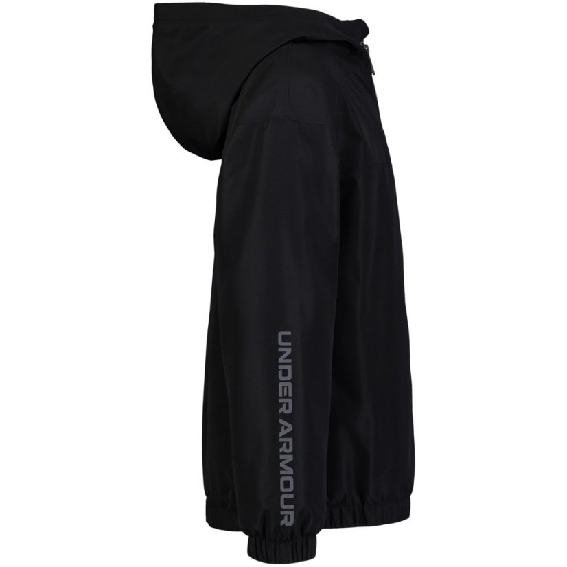 Under Armour Kids' Rain Hooded Long Sleeve Rain Anorak Black/Black