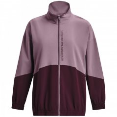 Under Armour Armour Woven Fz Oversized Jacket Gym Top Womens Purple