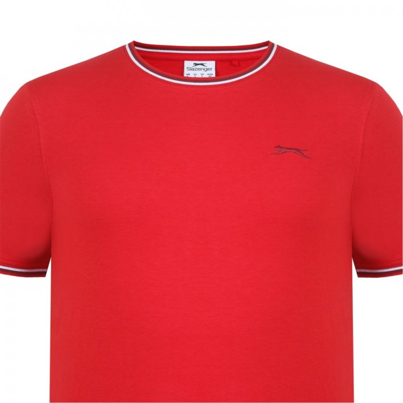 Slazenger Tipped T Shirt Mens Cherry