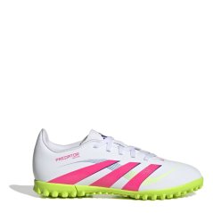 adidas Predator Club Childrens Astro Turf Football Boots White/Pink