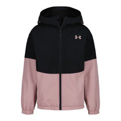 Under Armour Kids' Weatherproof Lightweight Rain Anorak Black/Pink