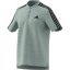 adidas Mens Cotton 3-Stripes Polo Shirt Grey