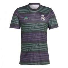 adidas Real Madrid Pre-Match Shirt 2022 2023 Adults Black/Purple