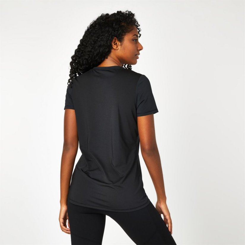 Everlast V Neck Mesh T-Shirt Womens Black