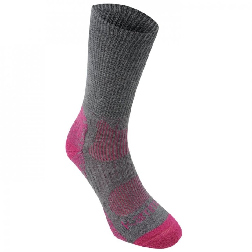 Karrimor Merino Fibre Lightweight Walking Socks Ladies Grey/Fuchsia