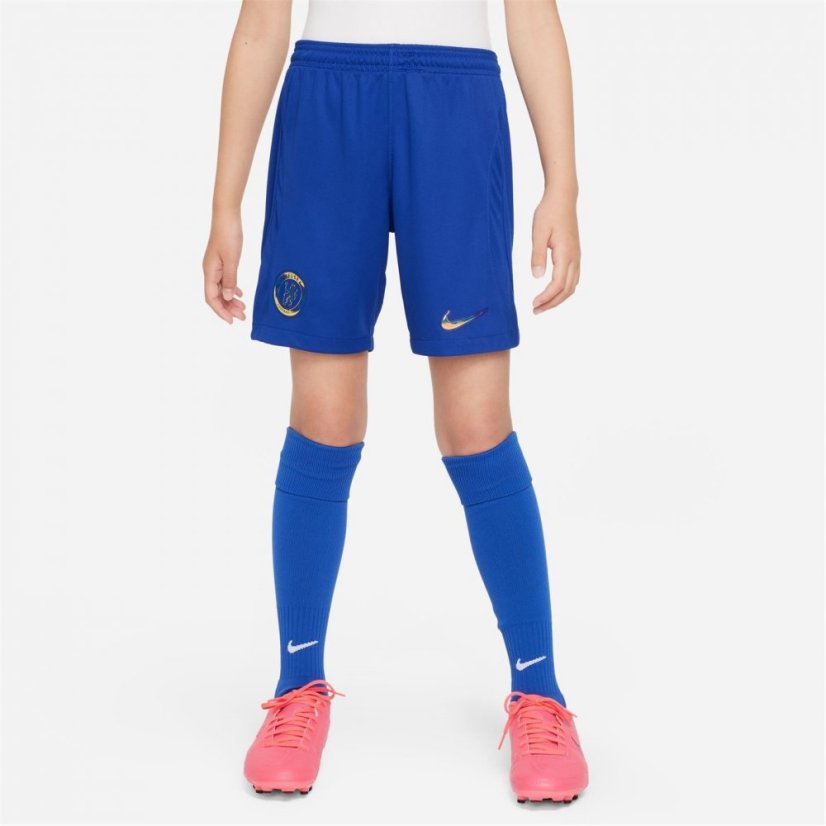 Nike Chelsea Home Shorts 2023 2024 Juniors Blue/Gold