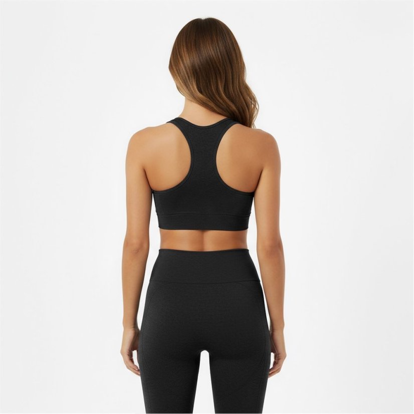 USA Pro UP Seamless Crop Sports Bra Black