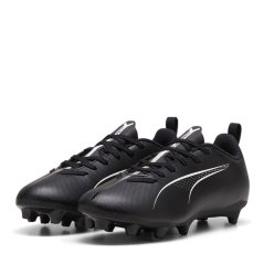 Puma Ultra Play Junior Firm Ground Football Boots Black/White