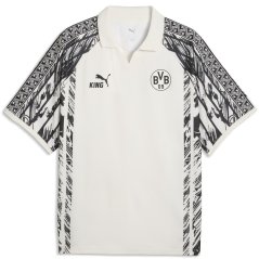 Puma Men's Borussia Dortmund Licensed Retro Football Shirt White/Black