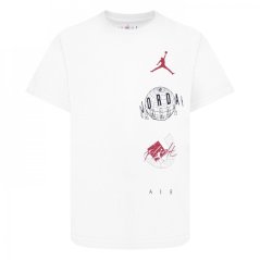 Air Jordan T Shirt Junior Boys White/Gym red