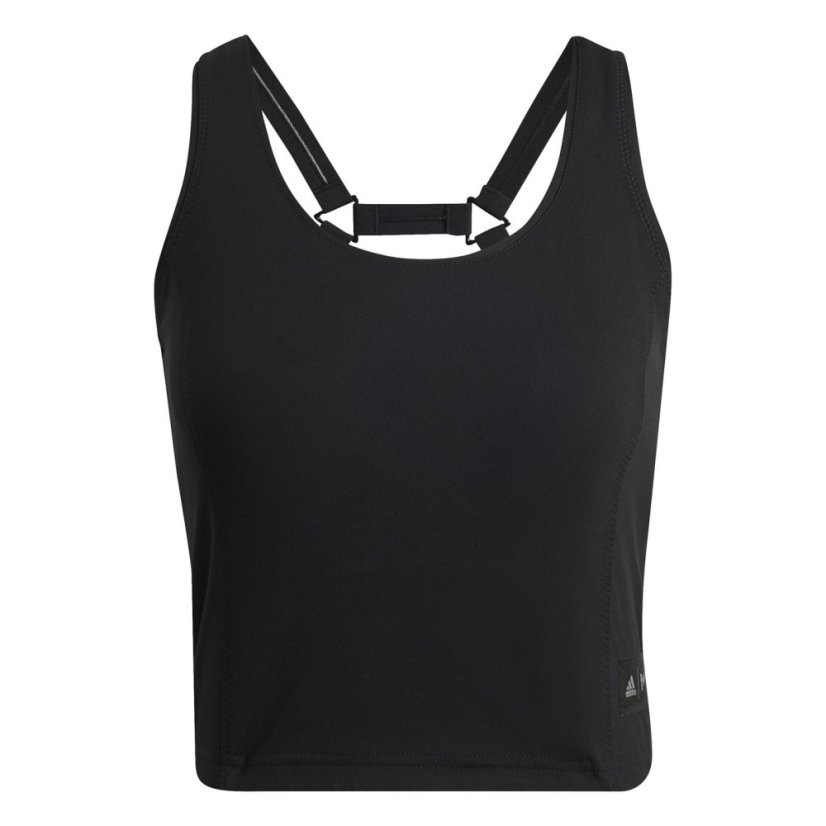 adidas Parley Run For The Oceans Cropped Tank Top Womens Vest Black