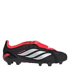 adidas Kids' Predator Elite Firm Ground Fold Over Tongue Football Boots Black/Red