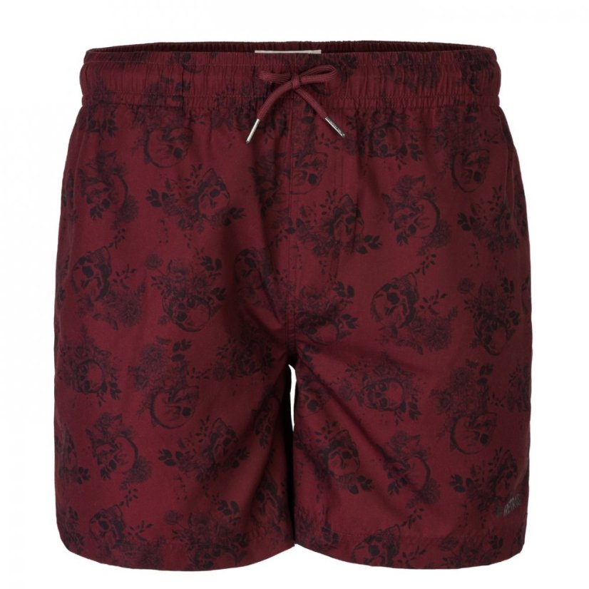 Firetrap AOP Swim pánske šortky Skull Red